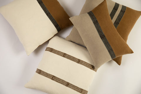 Filling Spaces Classic Organic Handwoven Accent Pillow - 22 x 22 - 24 x 24 - 14 x 20 - 26X 26 - 28 x 28 - 30 x 30 - 14 x 40 - 18 x 40