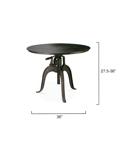 Jamie Young Industrial Creative Tulip Dining Table with Adjustable Height - 36 W
