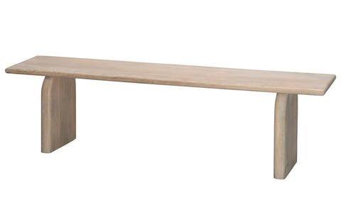 Timeless Minimalist Arc Mango Wood Backless Dining Bench