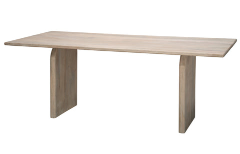 Minimalist Farm Dining Table with Curved Block Frame Design