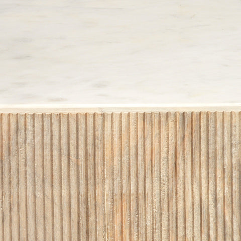 Jamie Young Argan Timeless Minimalist Fluted Drum Center Table