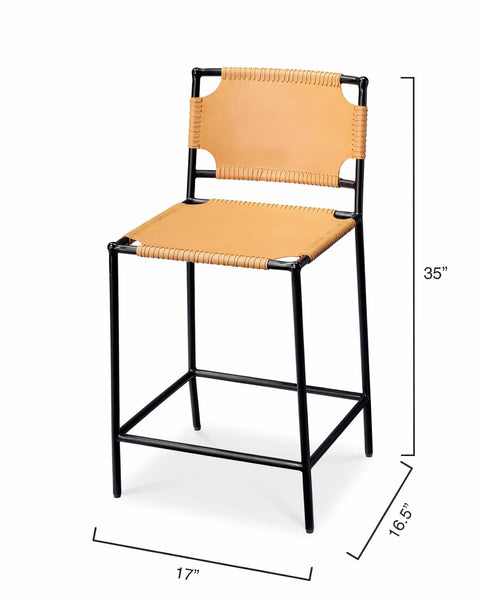 Asher Upholstered Parsons Counter Stool with Stitching