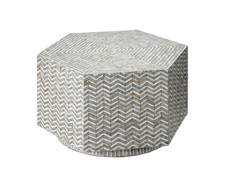 Brando Contemporary Hexagonal Drum Coffee Table