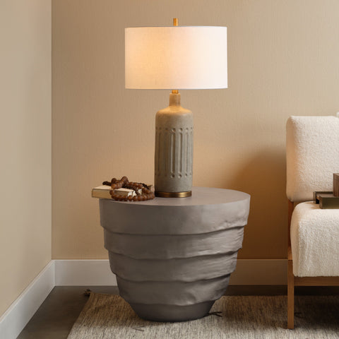 Concentric Drum Modern Curved Center Table