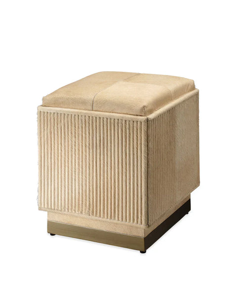 Easton Timeless Minimalist Pouf Ottoman with Plinth Base