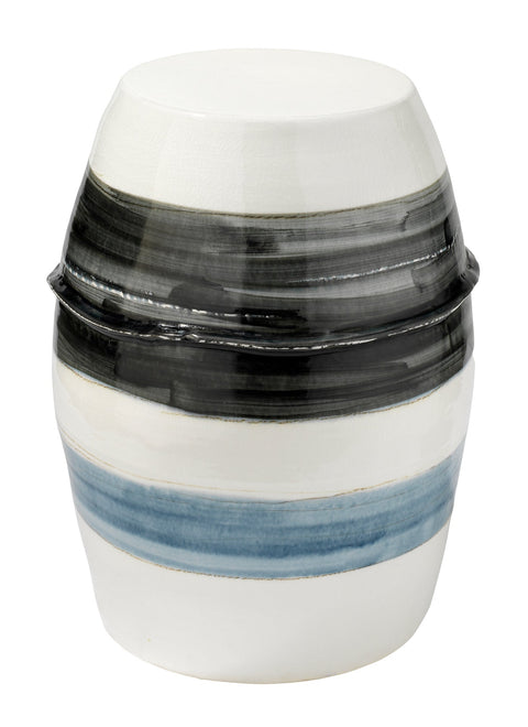 Coastal Handcrafted Ceramic Drum Accent Table