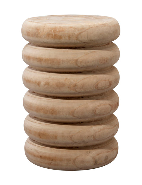 Organic Minimalist Drum Cylinder Center Accent Table