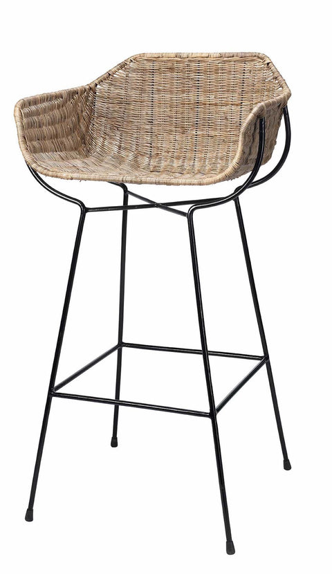 Nusa Global Eclecticist Bohemian Rattan Bar Stool