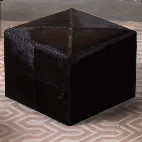 Timeless Minimalist Modern Pouf Ottoman with Contrast Trim