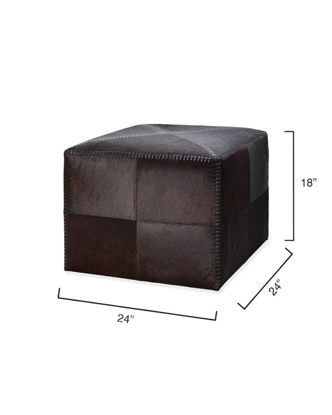 Timeless Minimalist Modern Pouf Ottoman with Contrast Trim