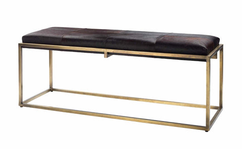 Shelby Modern Lounge Bench with Antique Finish