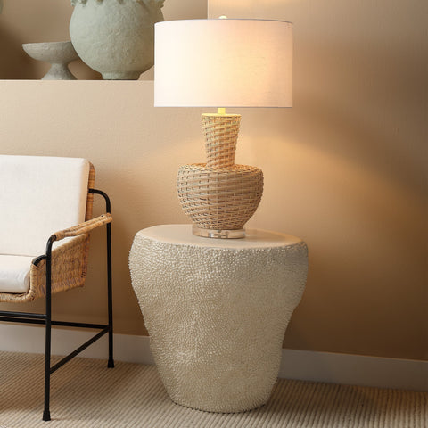 Uni Textured Freeform Accent Table in Organic Drum Design