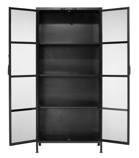 Union Minimalist Matte Black Display Cabinet