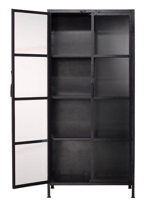 Union Minimalist Matte Black Display Cabinet