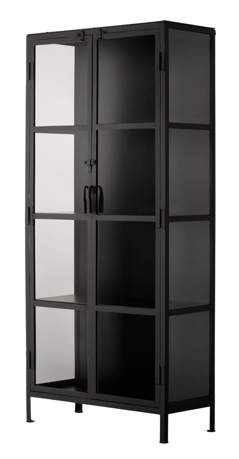 Union Minimalist Matte Black Display Cabinet