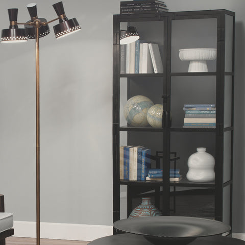 Union Minimalist Matte Black Display Cabinet