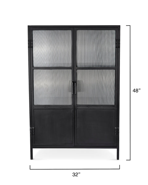 Vitrino Industrial Creative Matte Black Vitrine Cabinet