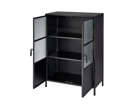 Vitrino Industrial Creative Matte Black Vitrine Cabinet
