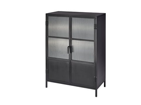 Vitrino Industrial Creative Matte Black Vitrine Cabinet