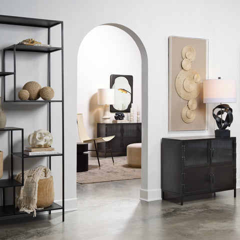 Industrial Creative Fluted Glass Center Table