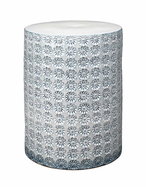 Wildflower Organic Embossed Drum Accent Table