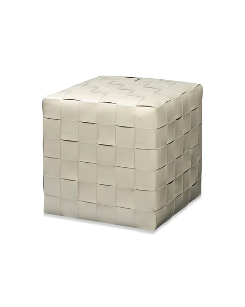 Timeless Minimalist Contemporary Hand Woven Pouf Ottoman