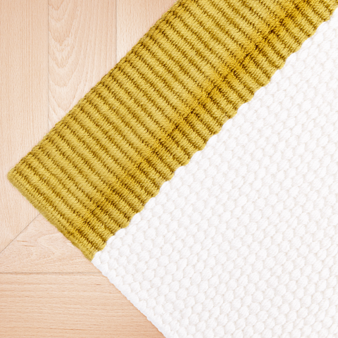 Minimalist Handmade Bamboo Area Rug with Contrast Trim - 8' x 10'