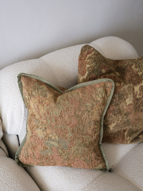 Powered by People Artful Traditionalist Velvet Square Pillow Cover with Contrast Trim - 18 x 18 - 22 x 22