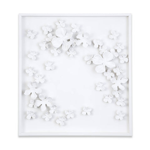 Dogwood Bouquet I Matte Handcrafted Wall Sculpture