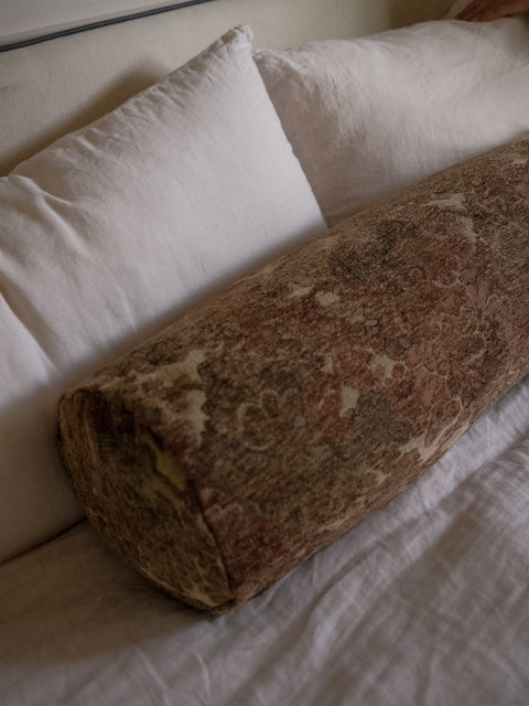 Artful Traditionalist Reversible Bolster with Contrast Trim Pillow