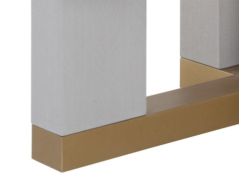 Sunpan Contemporary Farm Dining Table with Block Frame