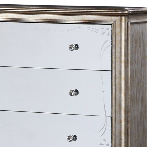 Traditional Quiet Luxury Mirrored Dresser Drawer Chest