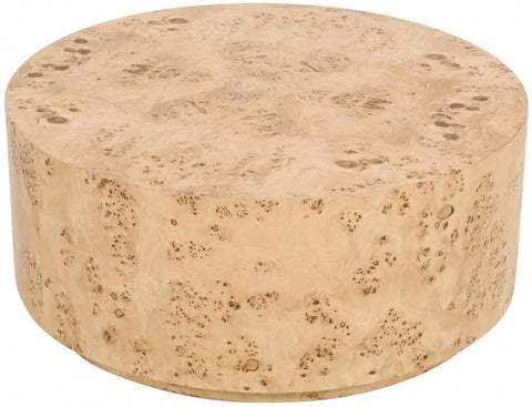 Meridian Furniture Inc. Deco Burl Art Deco Round Drum Coffee Table - 36 W