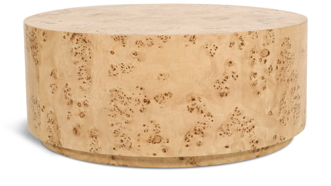 Meridian Furniture Inc. Deco Burl Art Deco Round Drum Coffee Table - 36 W