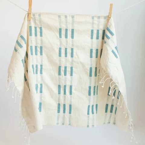 Abstract Handwoven Textured Fringe Hand Towel
