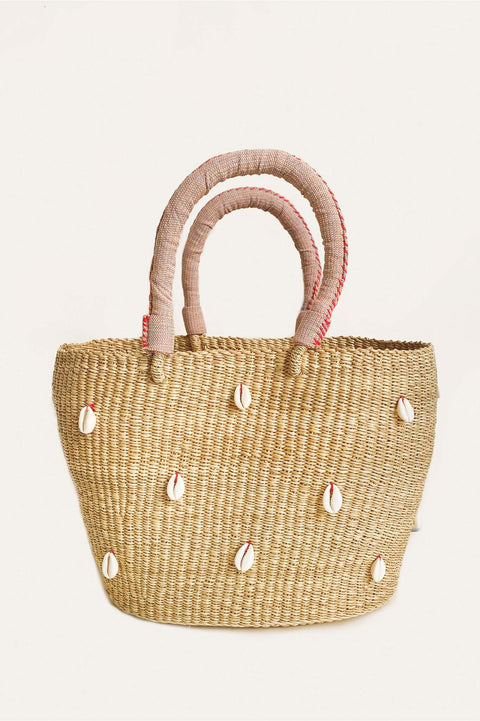 Casual Handmade Beads Raffia Tote