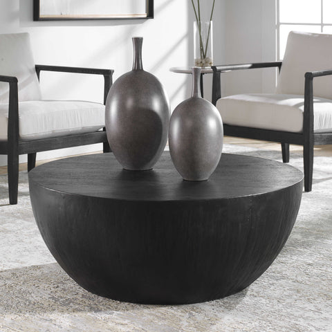 Lark Timeless Minimalist Curved Drum Coffee Table