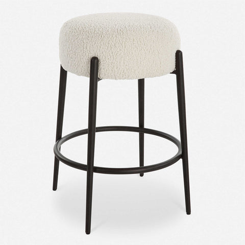 Timeless Minimalist Modern Upholstered Counter Stool