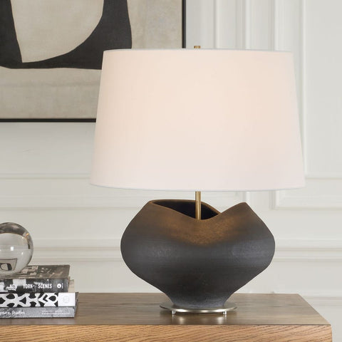 Nocturne Organic Accent Textured Drum Table Lamp