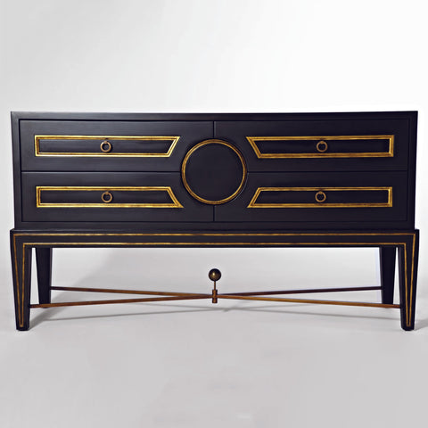 Art Deco Accent Cabinet with Antique Painted Finish