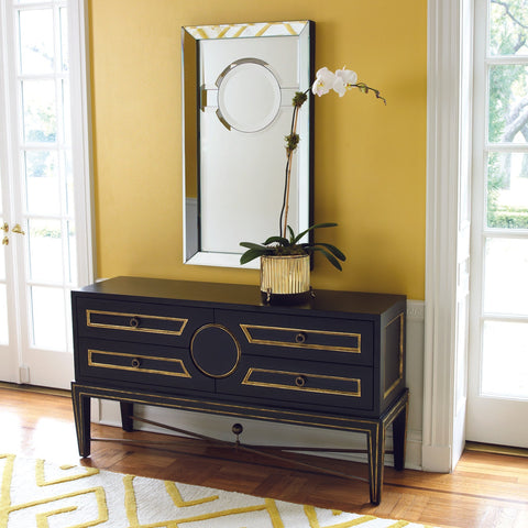 Art Deco Accent Cabinet with Antique Painted Finish
