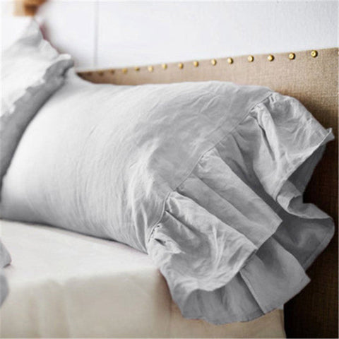Minimalist Ruffled Linen Pillowcase with Organic Design