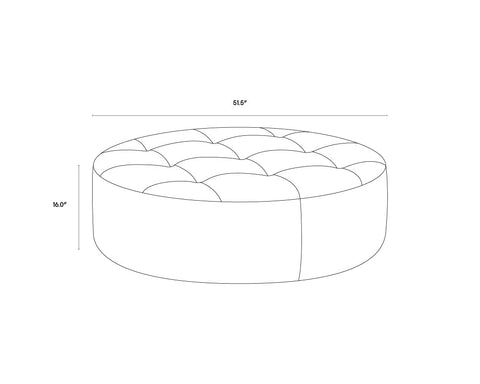 Timeless Minimalist Modern Tufted Leather Cocktail Ottoman