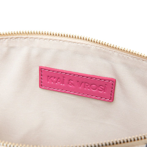 Handwoven Stripe Clutch with Zip Top