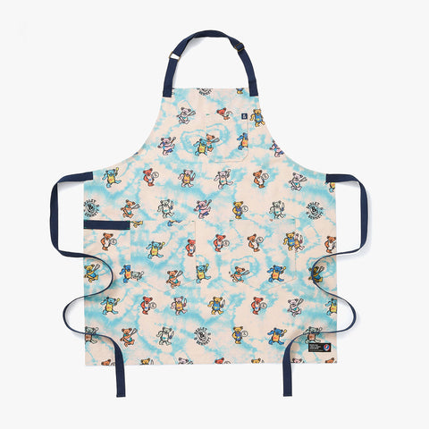 Character Print Bib Apron with Adjustable Patch Pockets