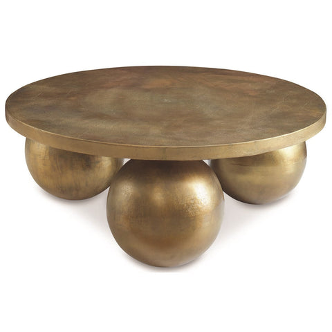 Triplet Modern Drum Coffee Table with Ball Feet