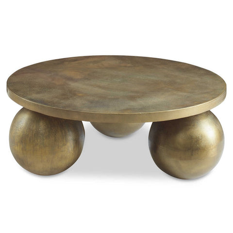 Triplet Modern Drum Coffee Table with Ball Feet