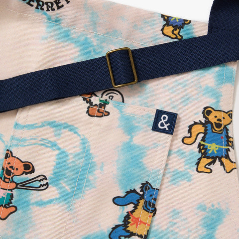 Character Print Bib Apron with Adjustable Patch Pockets