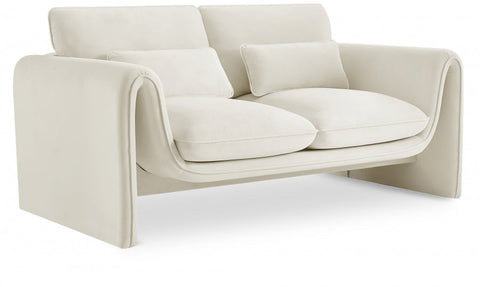 Timeless Minimalist Modern Velvet Loveseat Sofa