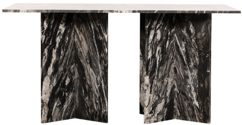 Meridian Furniture Inc. Verona Handcrafted Marble Dining Table Contemporary Refectory - 60 W